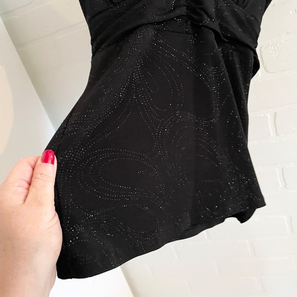 Vintage Y2K Babydoll top Slinky Shimmery tie back Empire waist Dark fairy S - Picture 10 of 10